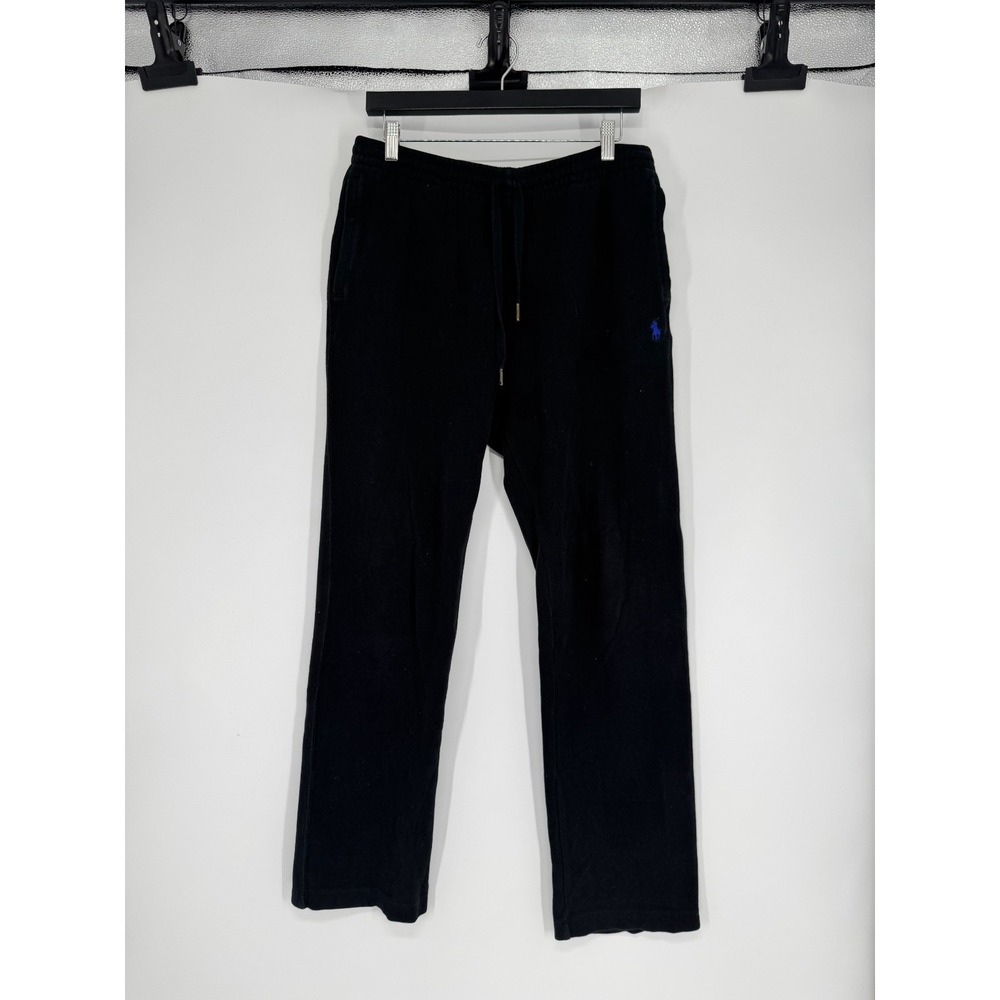 Polo Ralph Lauren Sweatpants Mens Large Black Pony Baggy Straight Leg Drawstring